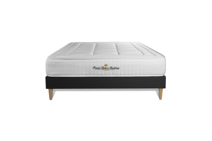 Ensemble Matelas Sommier 130x220 cm - Sommier Noir (en kit) - Balmoral