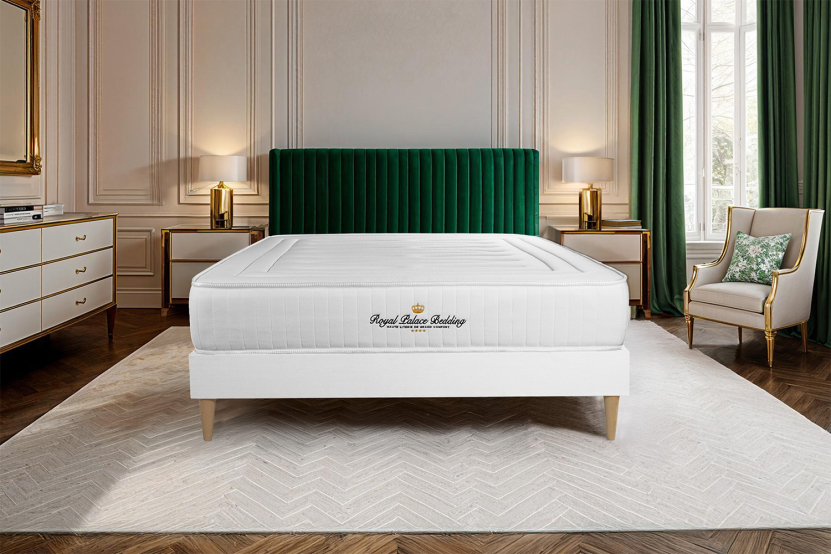 Ensemble Matelas Sommier 180x220 cm - Sommier Blanc (en kit) - Lancaster