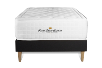 Ensemble Matelas Sommier 90x190 cm - Sommier Noir (en kit) - Buckingham