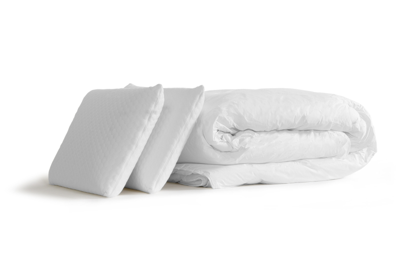 Pack lit complet 160x200 cm - Matelas + 2 Sommiers Blancs + 2 oreillers + Couette - Lancaster