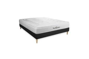 Ensemble Matelas Sommier 150x200 cm - Sommier Noir (en kit) - Nottingham