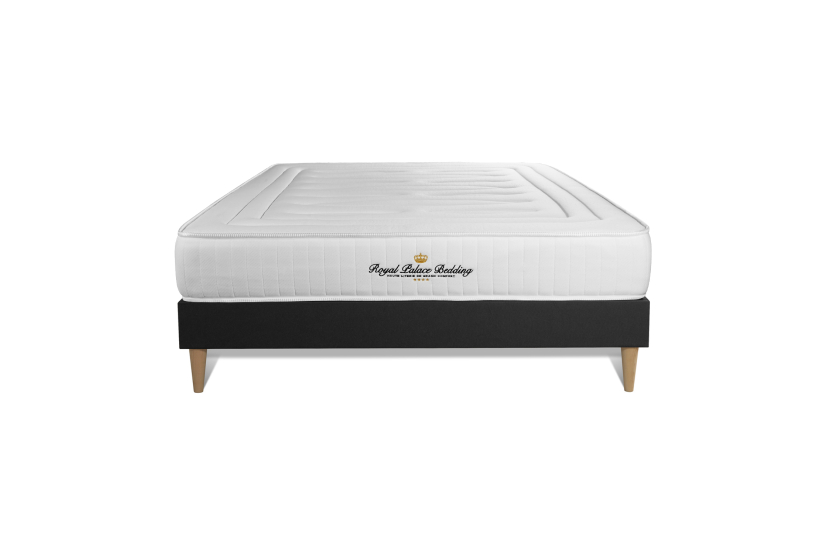 Ensemble Matelas Sommier 160x200 cm - Sommier Noir (déjà monté) - Nottingham