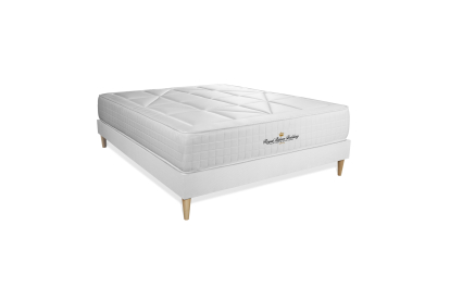 Pack lit complet 140x190 cm - Matelas + Sommier Blanc + 2 oreillers + Couette - Windsor
