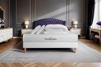 Pack lit complet 140x200 cm - Matelas + Sommier Blanc (en kit) + 2 oreillers + Couette - Nottingham