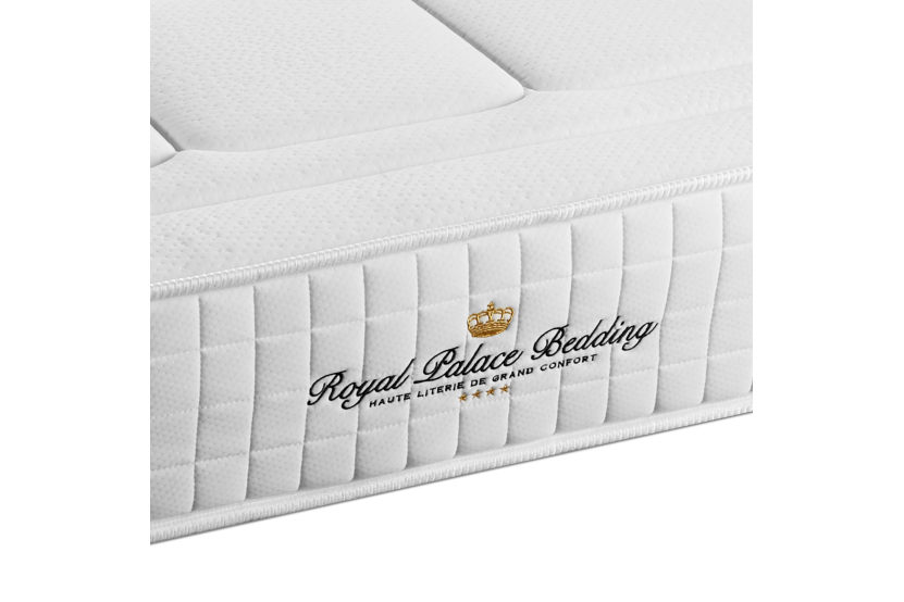 Ensemble Matelas Sommier 90x200 cm - Sommier Blanc (déjà monté) - Balmoral