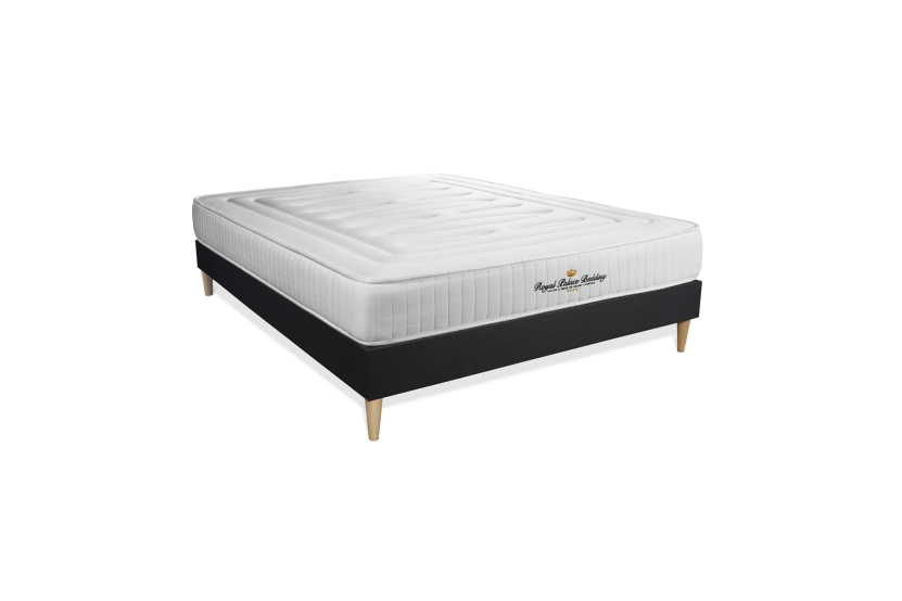 Ensemble Matelas Sommier 180x210 cm - Sommier Noir (en kit) - Lancaster
