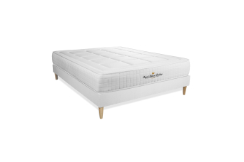 Ensemble Matelas Sommier 160x210 cm - Sommier Blanc (en kit) - Balmoral
