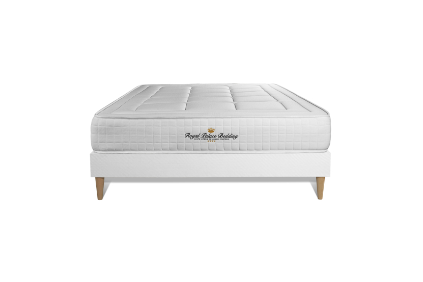Ensemble Matelas Sommier 160x220 cm - Sommier Blanc (en kit) - Balmoral