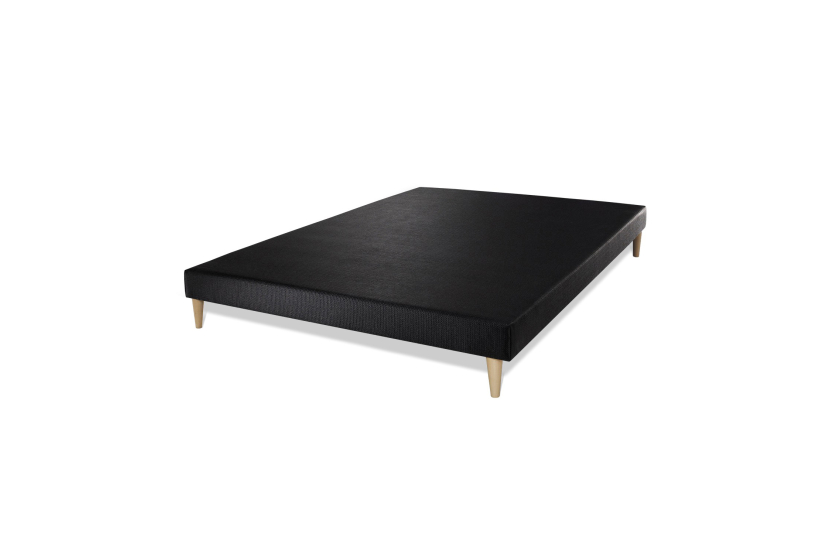 Ensemble Matelas Sommier 140x190 cm - Sommier Noir (déjà monté) - Buckingham