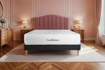 Ensemble Matelas Sommier 150x200 cm - Sommier Noir (en kit) - Buckingham