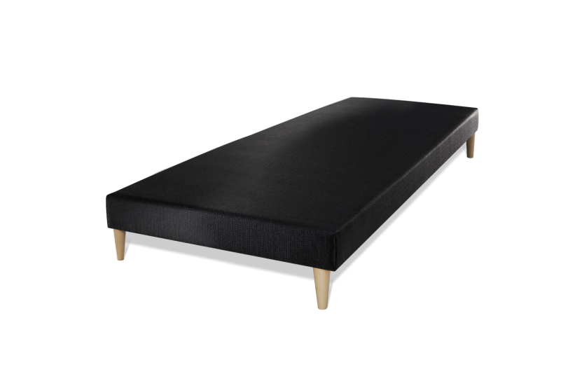 Ensemble Matelas Sommier 90x190 cm - Sommier Noir (déjà monté) - Lancaster