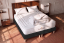 Pack lit complet 160x200 cm - Matelas + 2 Sommiers noirs + 2 oreillers + Couette - Lancaster