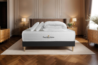 Pack lit complet 180x200 cm - Matelas + Sommier Noir (en kit) + 2 oreillers + Couette - Windsor